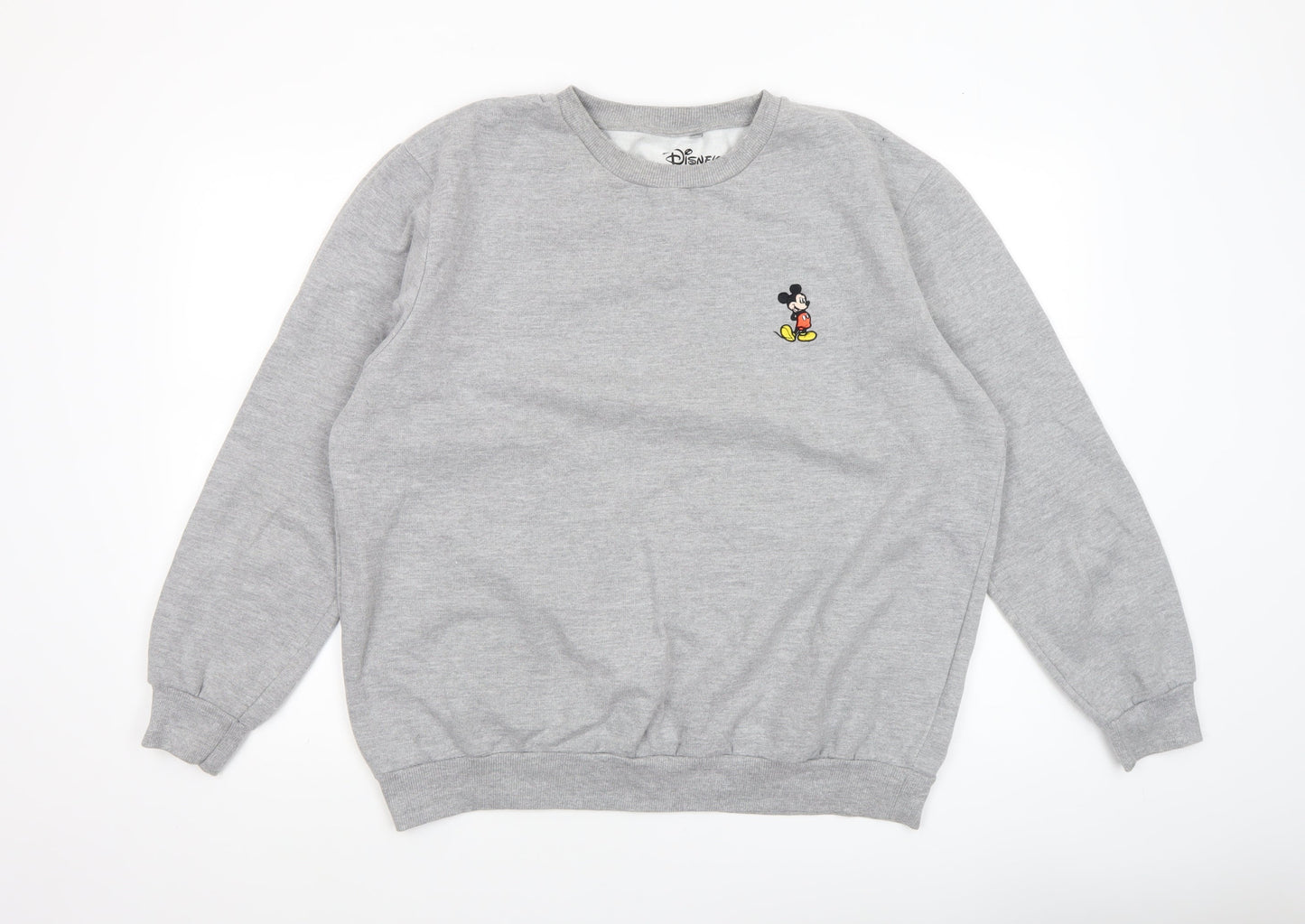 Disney Men’s Grey Mickey Mouse XL Crew Neck Sweatshirt