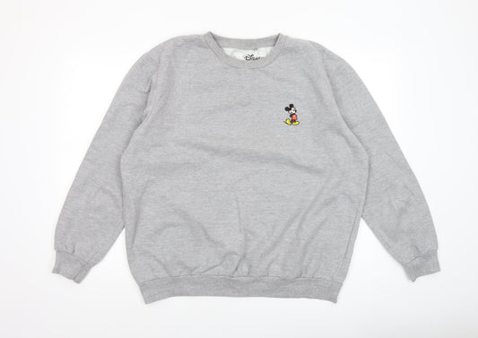 Disney Men’s Grey Mickey Mouse XL Crew Neck Sweatshirt
