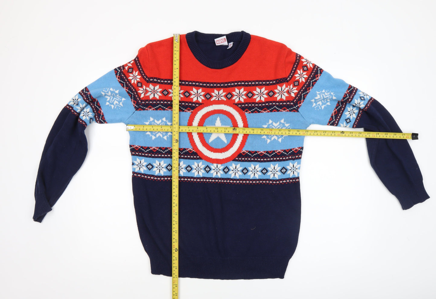 Marvel Men’s Multicoloured Medium Captain America Fair Isle Jumper