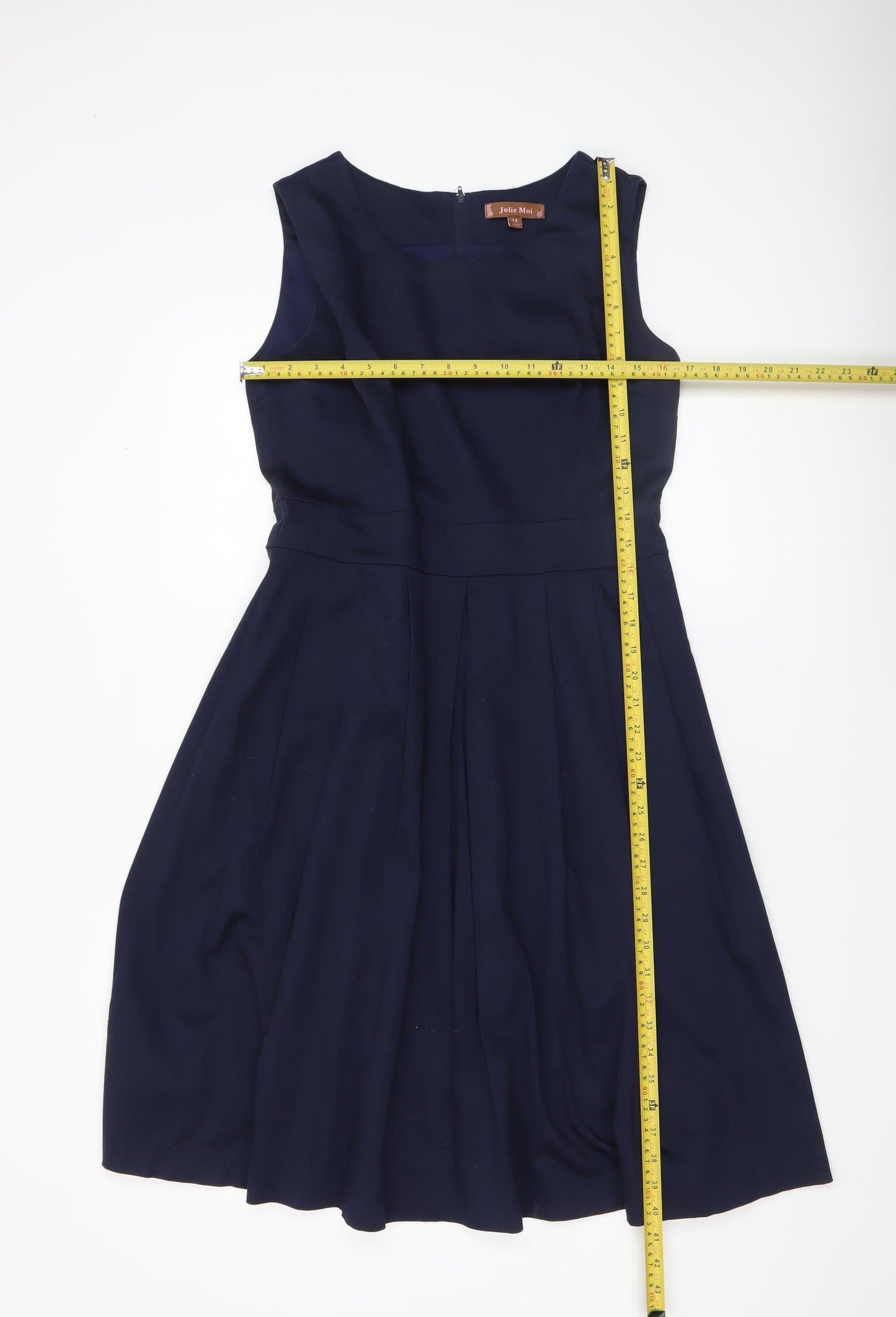 Jolie Moi Women Blue Size 14 Fit & Flare Sleeveless Knee Length Dress