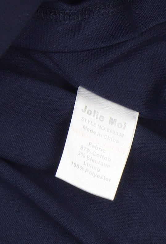 Jolie Moi Women Blue Size 14 Fit & Flare Sleeveless Knee Length Dress