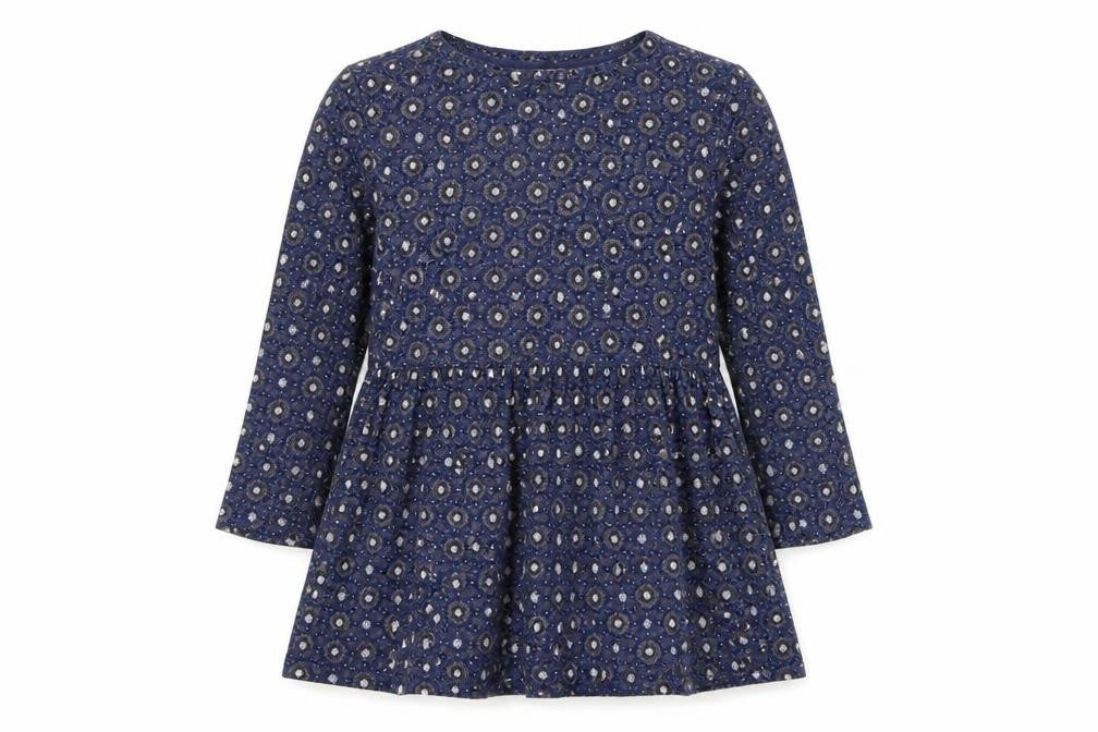 FatFace Women's Blue Floral 3/4 Sleeve Tunic Blouse Size 10