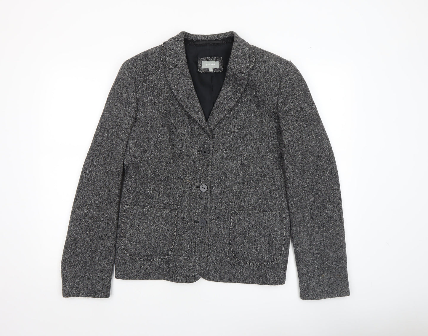 Marks and Spencer Per Una Women's Grey Wool Blend Blazer Size 16