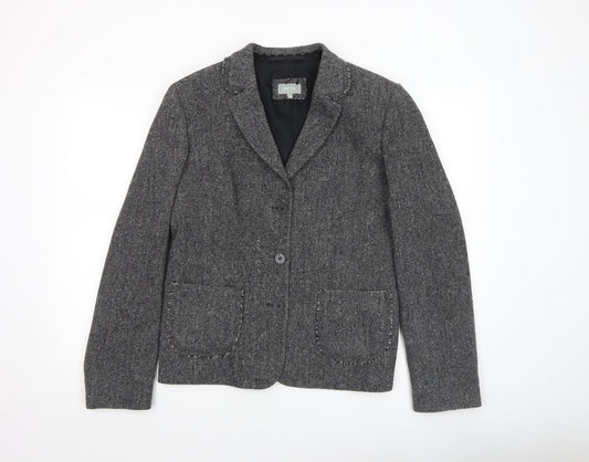 Marks and Spencer Per Una Women's Grey Wool Blend Blazer Size 16