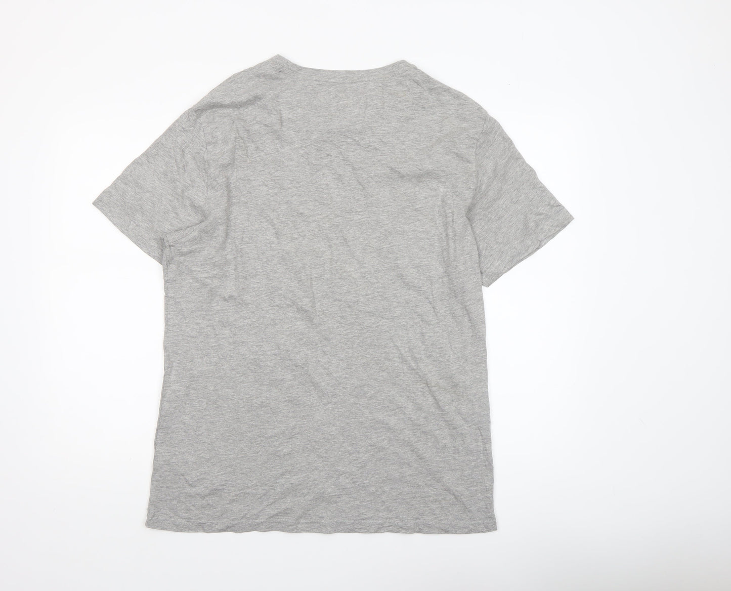 Threadbare Men's Grey XL V-Neck Cotton Jersey T-Shirt