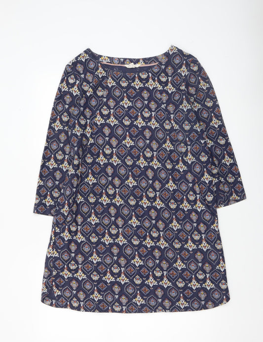 White Stuff Women Blue Geometric Shift Dress Size 10