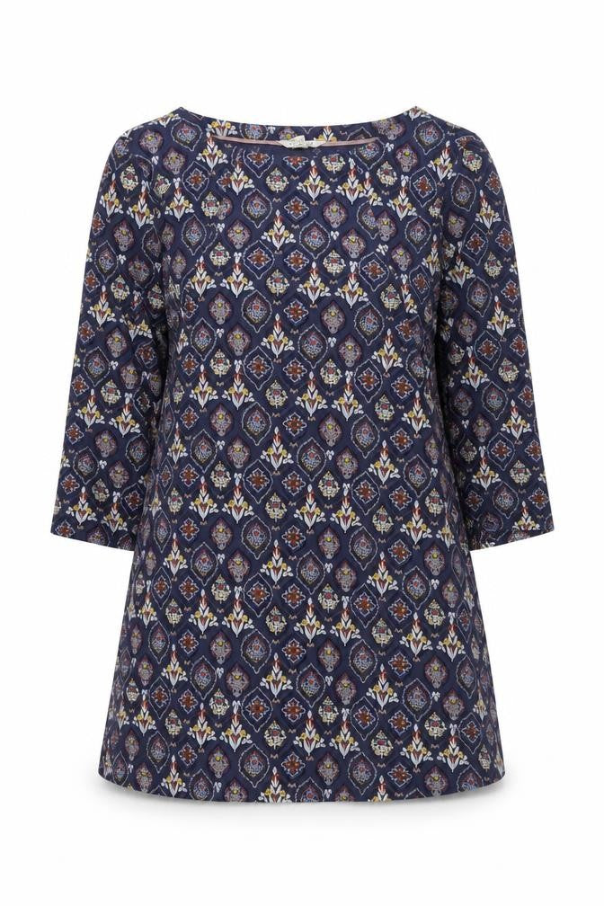 White Stuff Women Blue Geometric Shift Dress Size 10