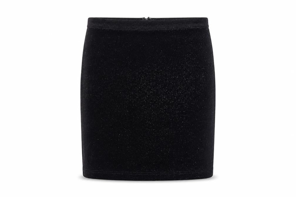 Reiss Women’s Black Sparkle Velvet Pencil Skirt Size M