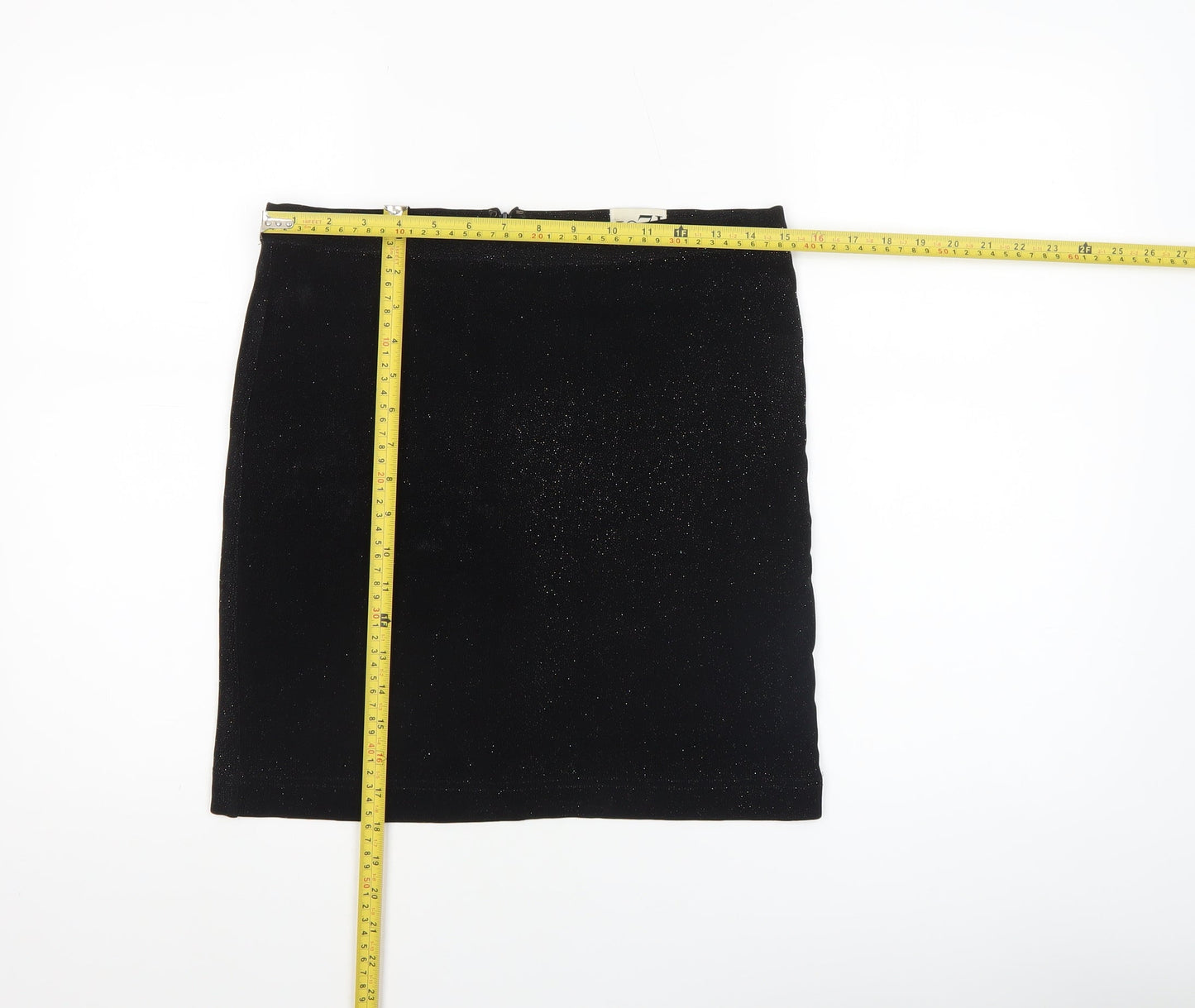 Reiss Women’s Black Sparkle Velvet Pencil Skirt Size M