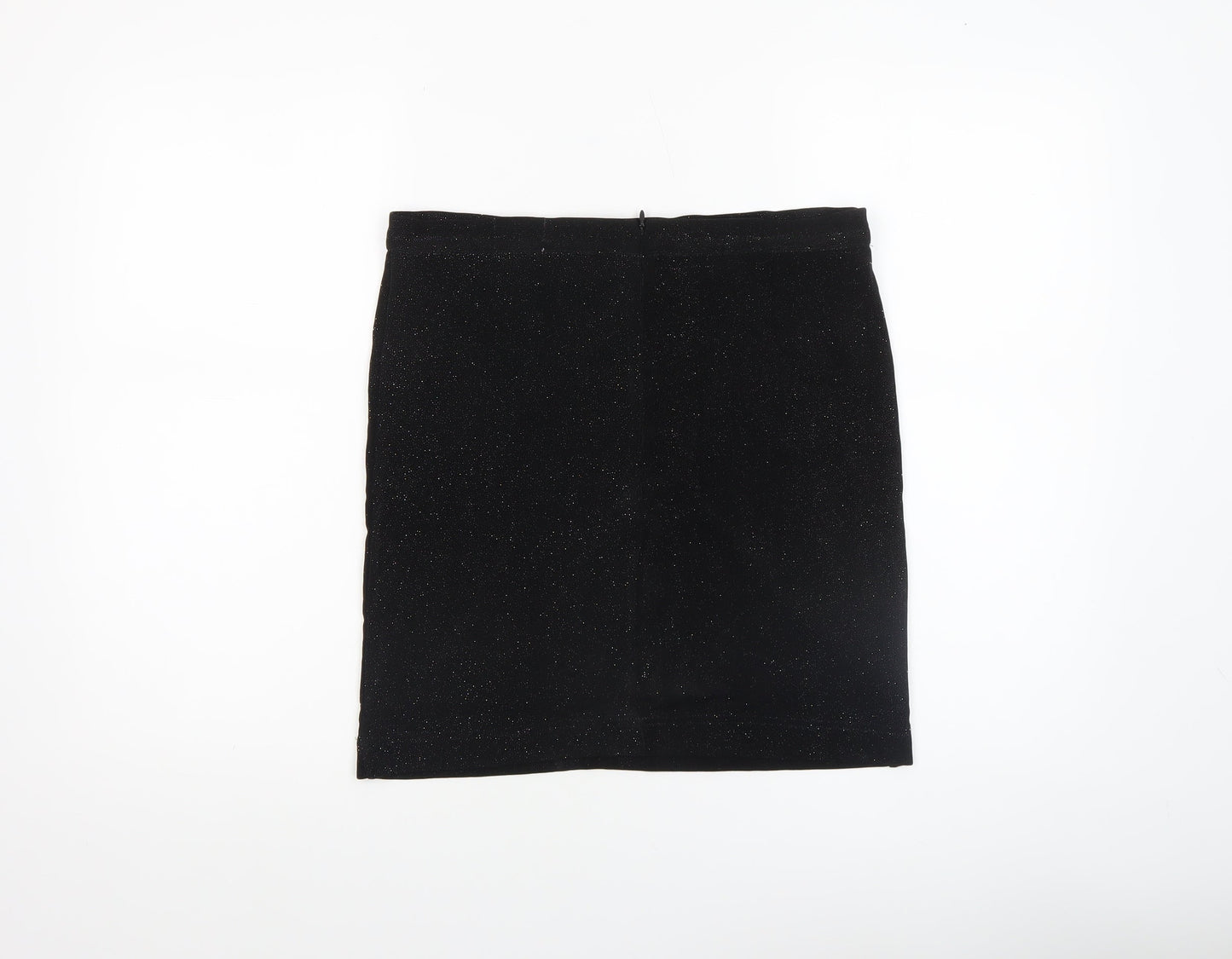 Reiss Women’s Black Sparkle Velvet Pencil Skirt Size M