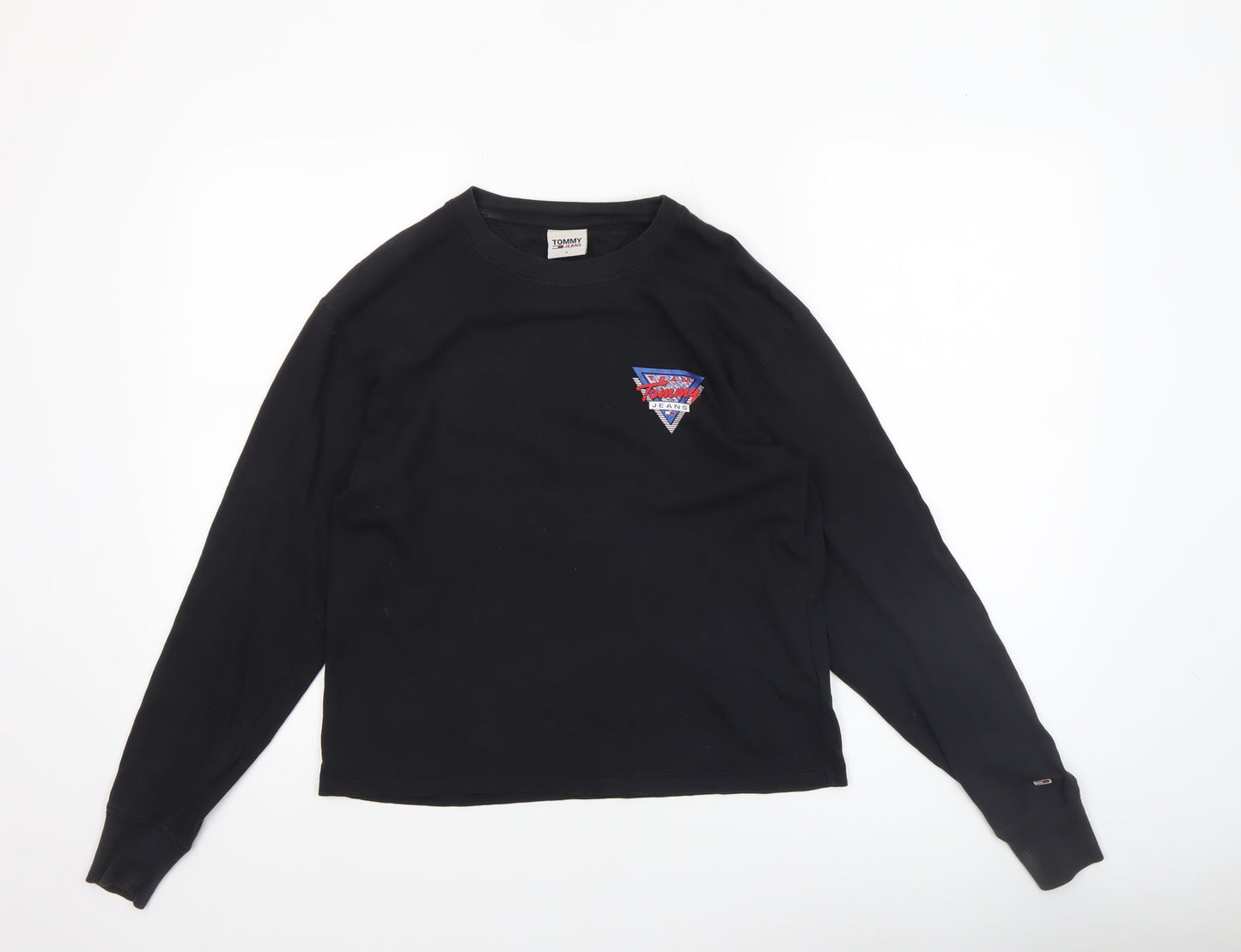 Tommy Jeans Women's Black Long Sleeve Crew Neck Cotton T-Shirt S