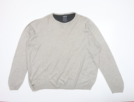 Kensington Eastside Mens Beige 2XL Crew Neck Acrylic Pullover Jumper