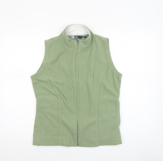 Isle Womens Green Fleece Zip Waistcoat Bodywarmer Size S 10-12