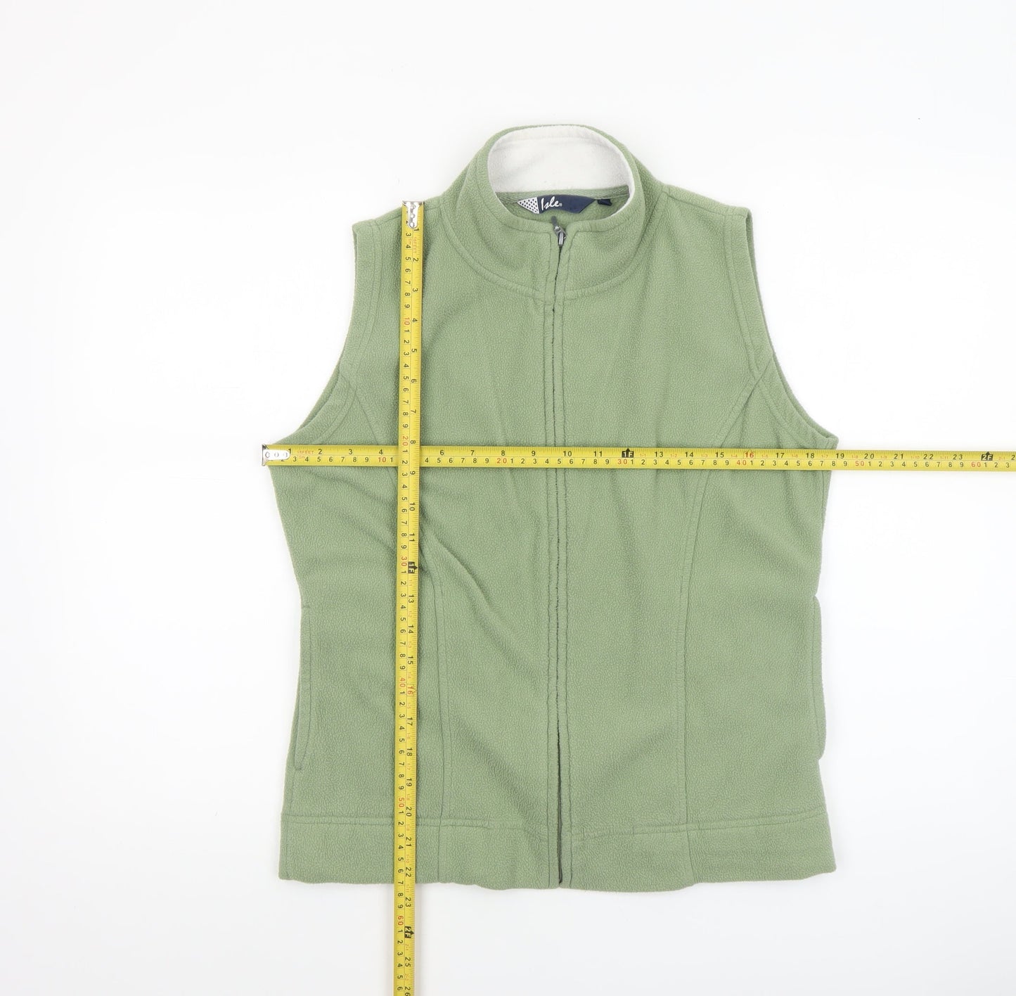 Isle Womens Green Fleece Zip Waistcoat Bodywarmer Size S 10-12