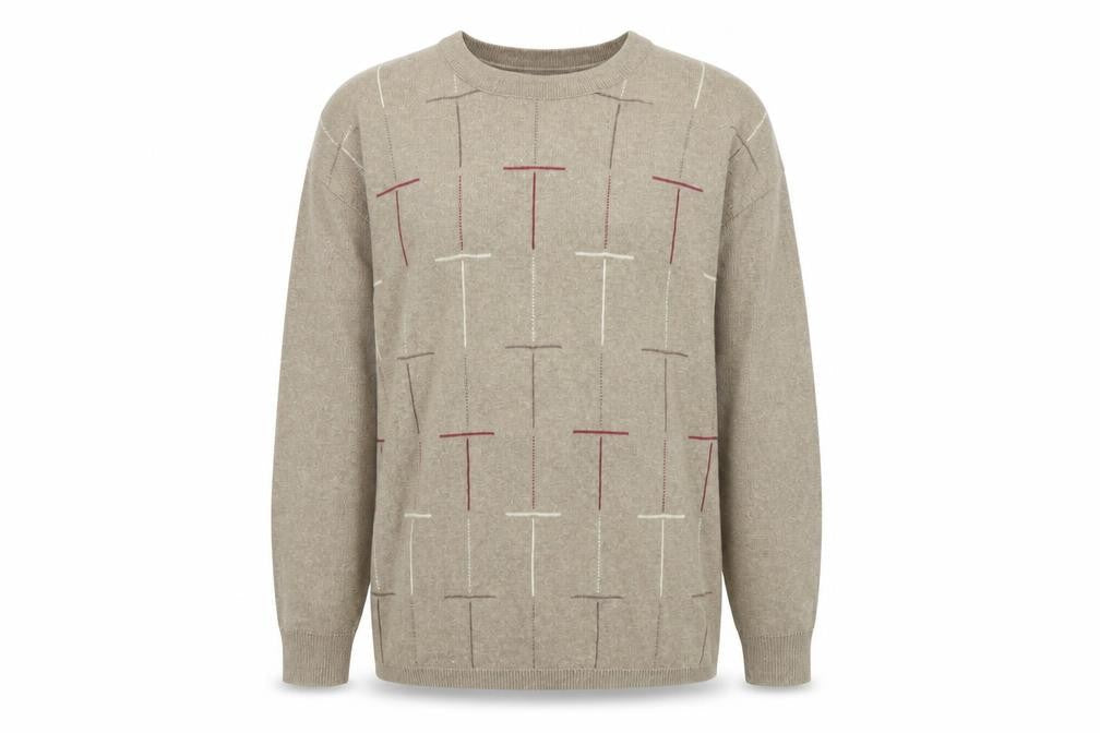 Winterbeck by Peter Gribby Men's Beige 2XL Cotton Pullover Jumper