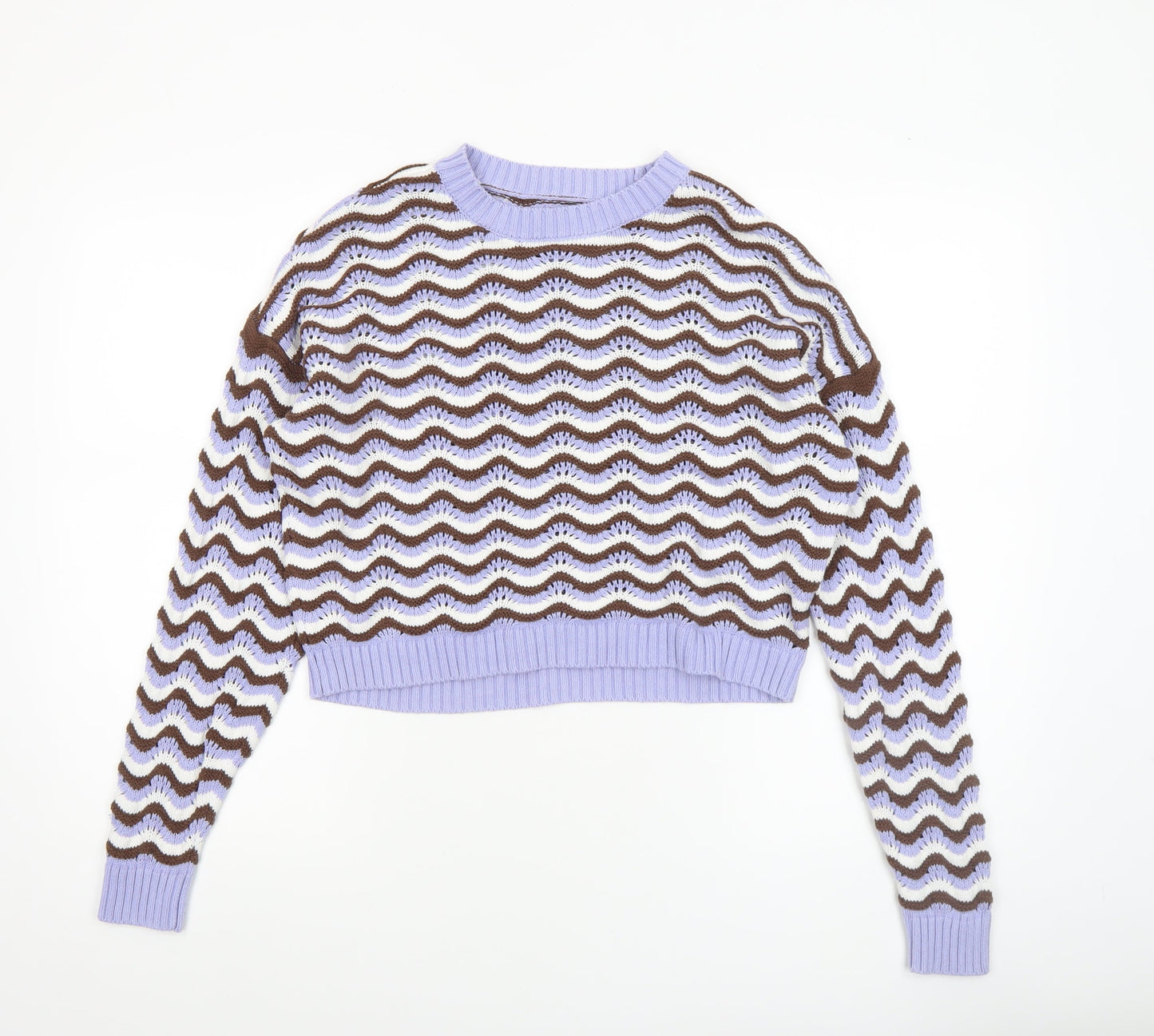 Hollister Womens Multicoloured Knit Crew Neck Pullover Jumper M