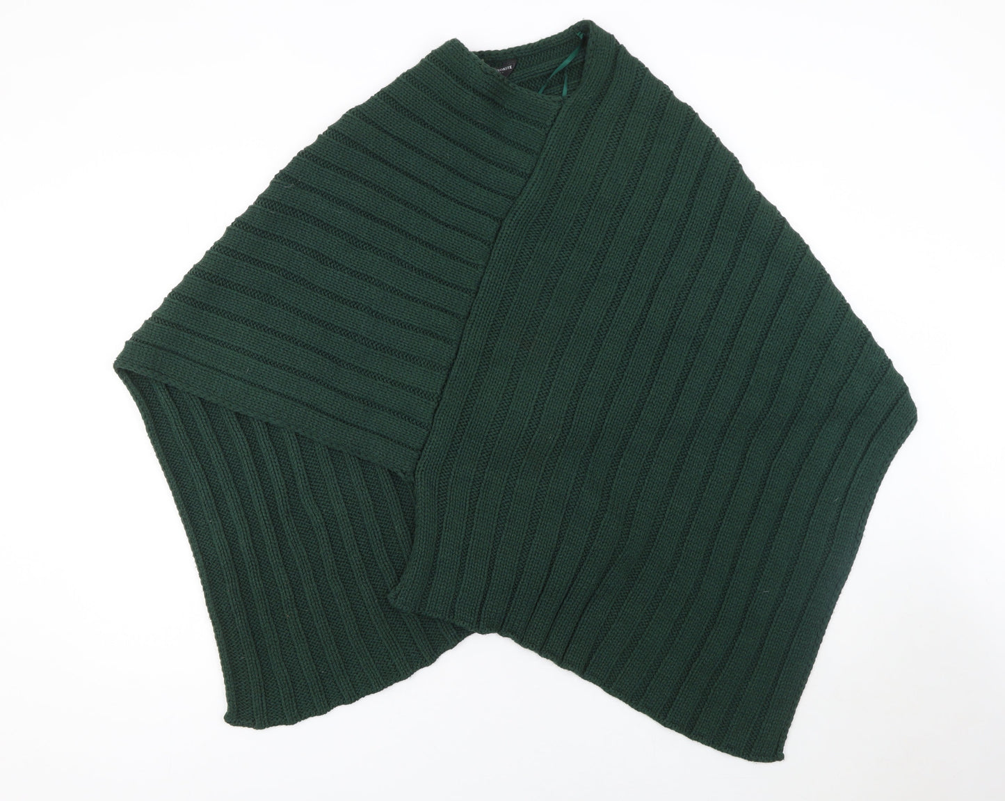 Accessorize Women Green Acrylic Cape Poncho M/L Knit Autumn Winter