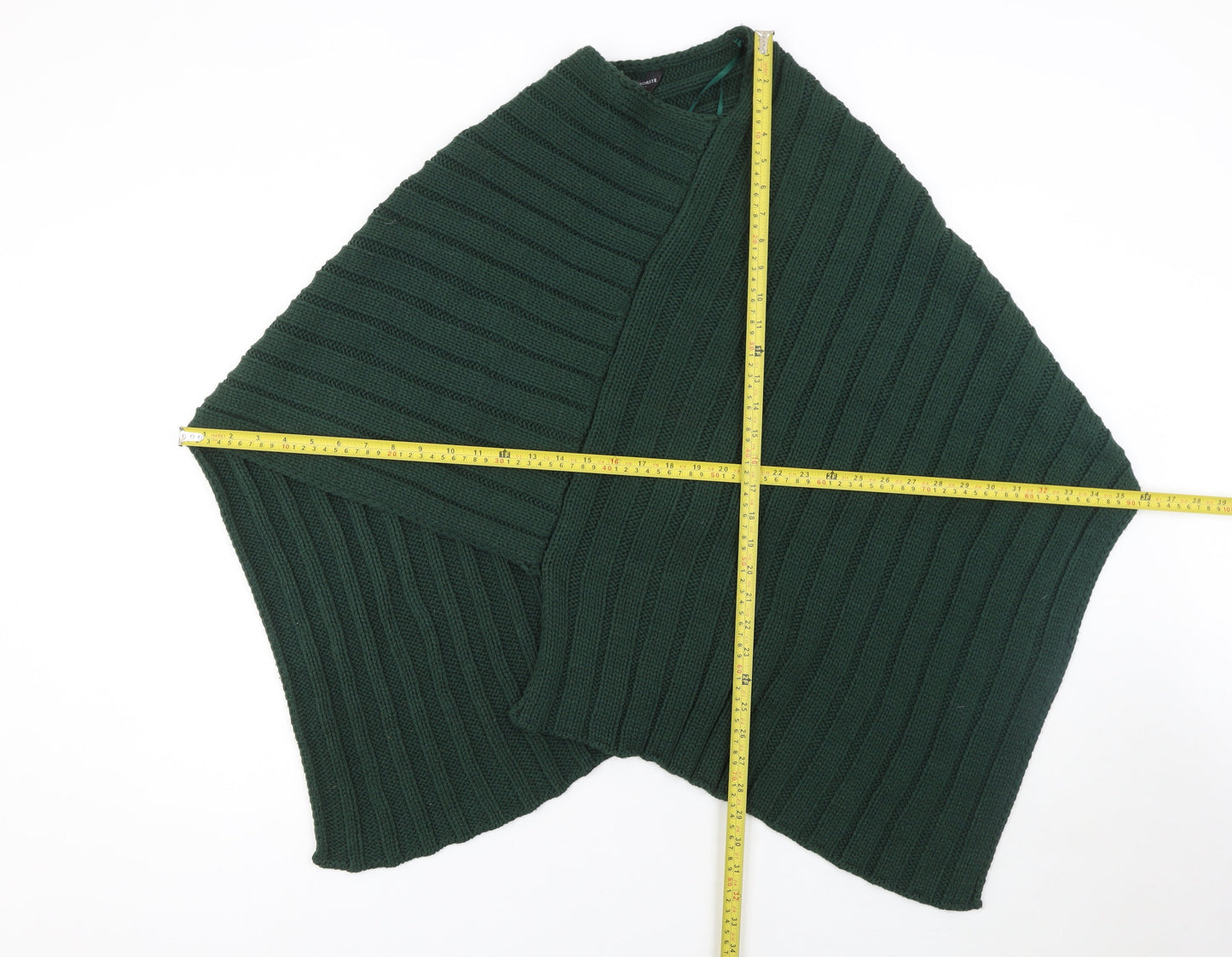 Accessorize Women Green Acrylic Cape Poncho M/L Knit Autumn Winter