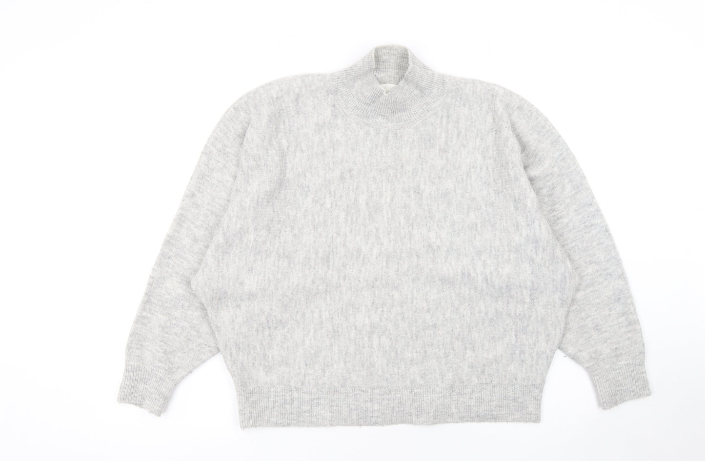H&M Women's Grey Mock Neck Pullover Jumper M