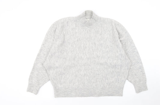 H&M Women's Grey Mock Neck Pullover Jumper M