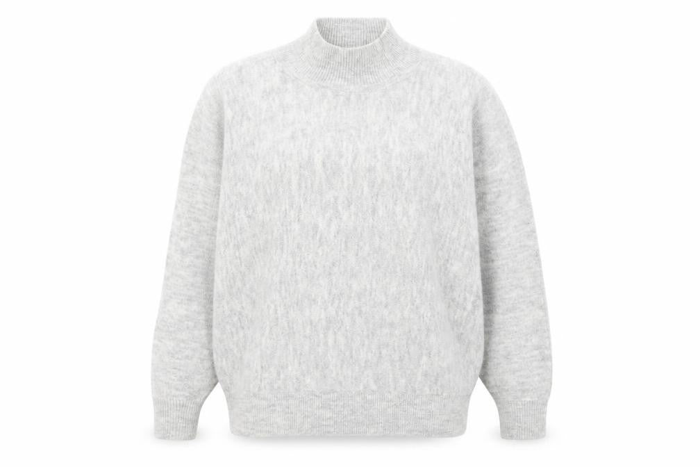 H&M Women's Grey Mock Neck Pullover Jumper M