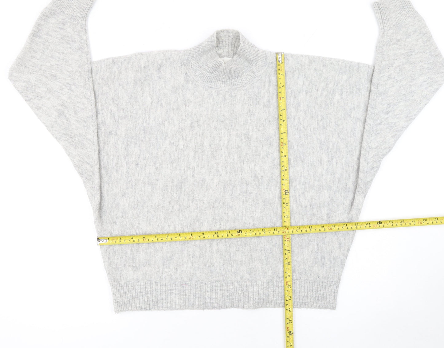 H&M Women's Grey Mock Neck Pullover Jumper M
