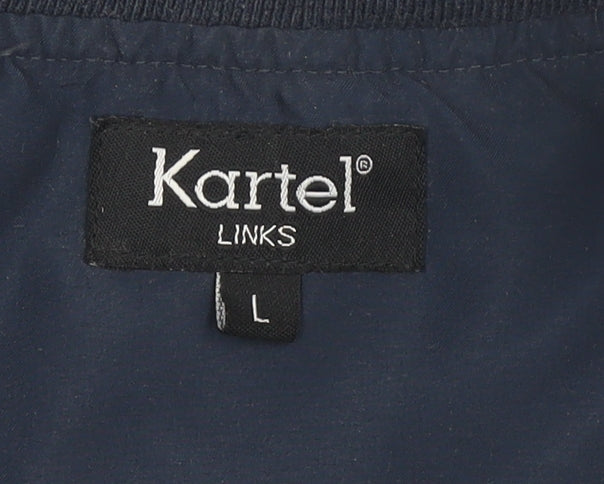 Kartel Mens Blue V-Neck Pullover Golf Sweatshirt Size L