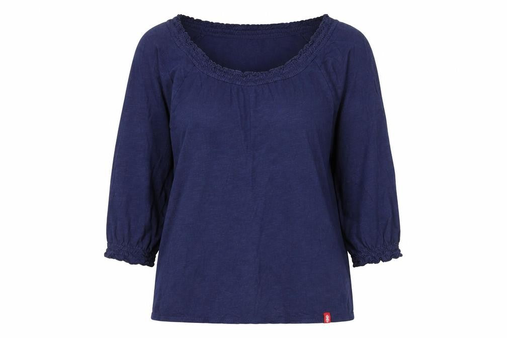 ESPRIT Women Blue 3/4 Sleeve Cotton Modal Blouse Size S
