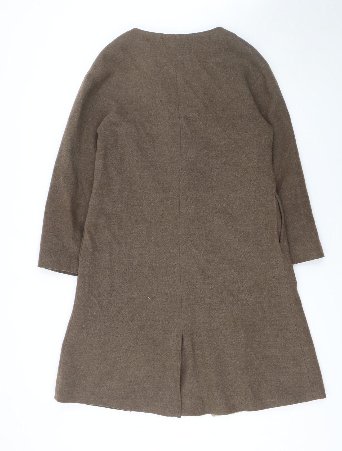 Kate + Pippa Women Brown Wool Blend Long Overcoat Size 12