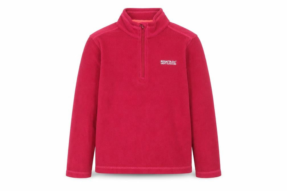 Regatta Girls Red Fleece 1/2 Zip Pullover Sweatshirt 9-10 Years