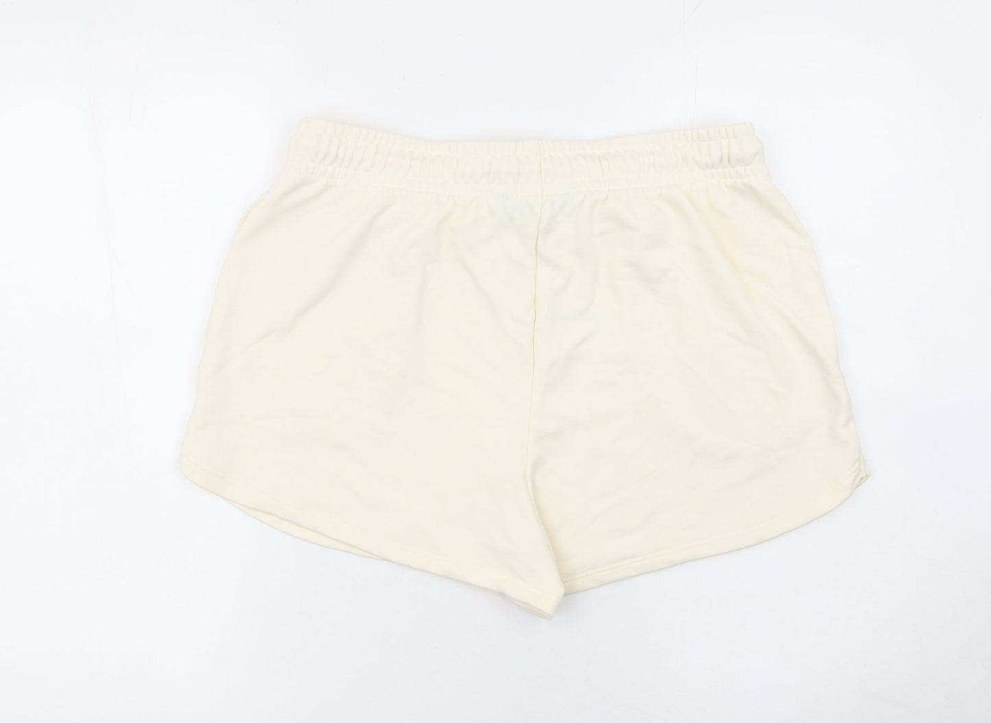 Dunnes Women’s Ivory Sweat Shorts Size L Casual Drawstring Light Cotton Blend
