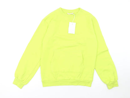 Additional front view of Willow girls’ yellow pullover sweatshirt xs crew neck long sleeve
