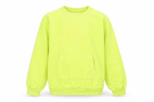 Front view of Willow girls’ yellow pullover sweatshirt xs crew neck long sleeve