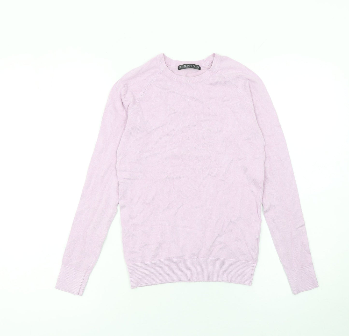 Dunnes Women’s Pale Pink Viscose Knit Crew Neck Long Sleeve Jumper XS