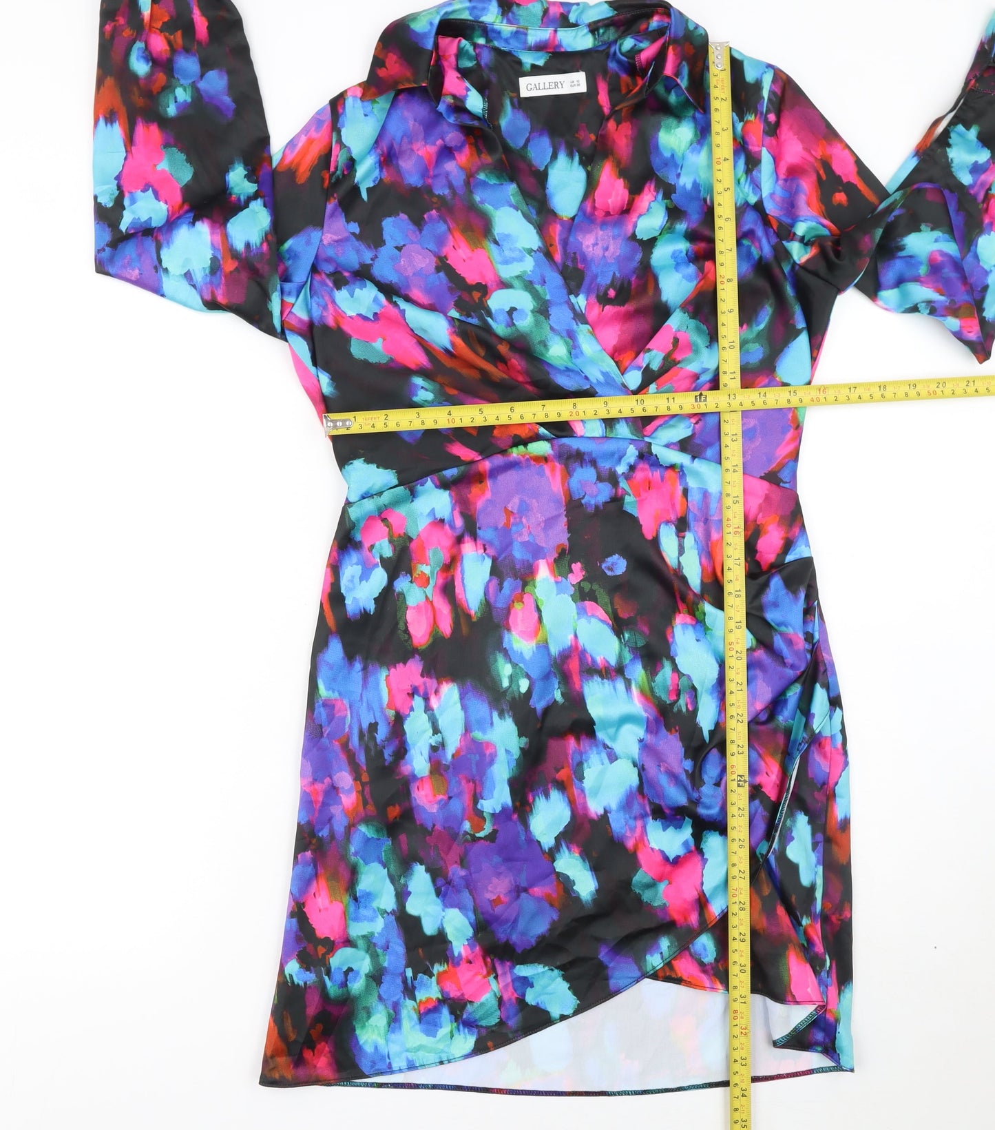 Gallery Womens Multicoloured Floral Wrap Dress Size 10