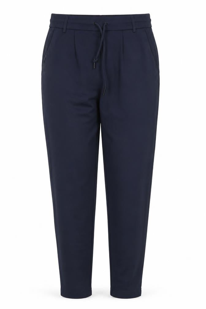 ONLY Women’s Blue Tapered Trousers L Drawstring Waist Workwear Style