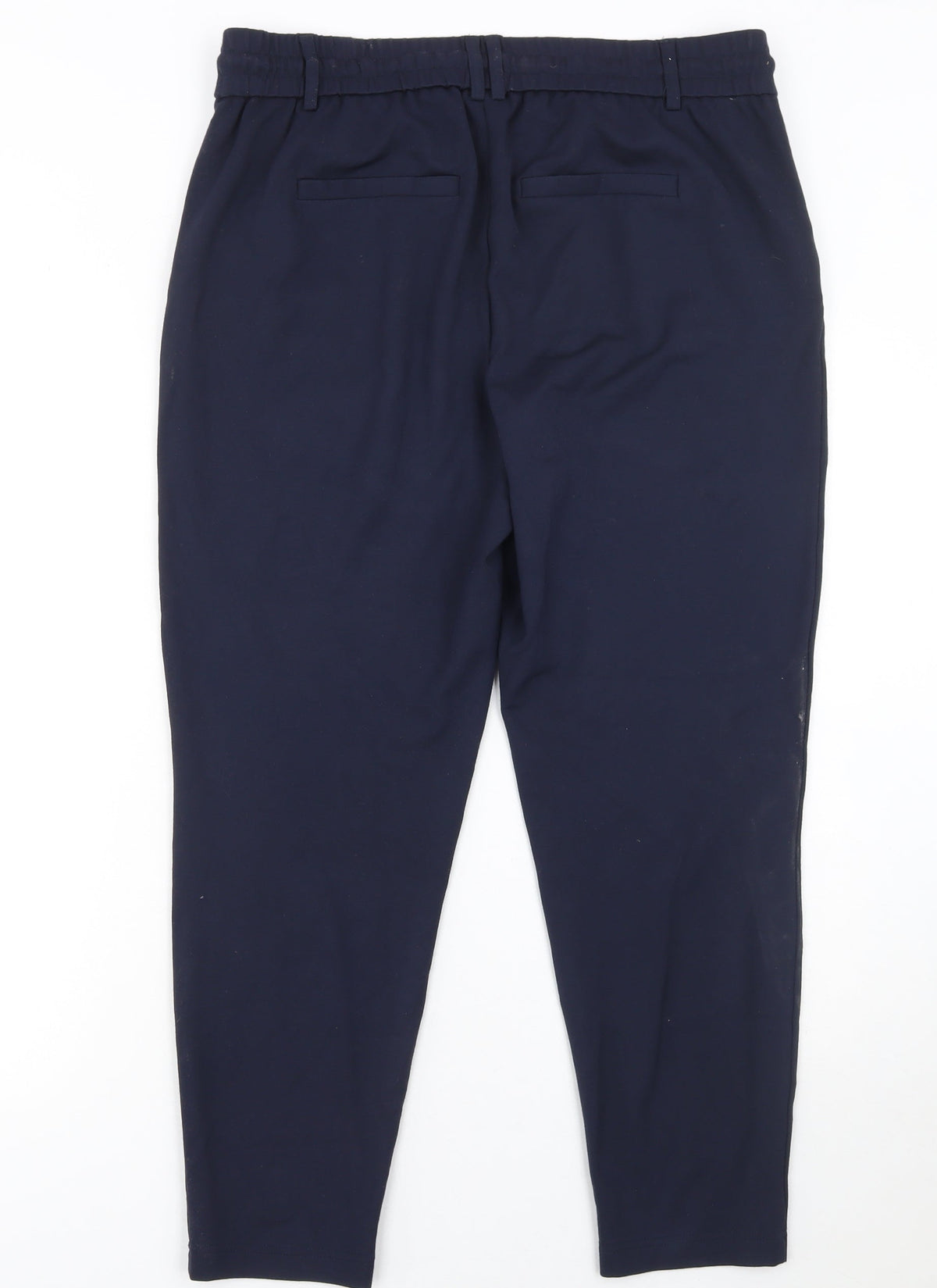 ONLY Women’s Blue Tapered Trousers L Drawstring Waist Workwear Style