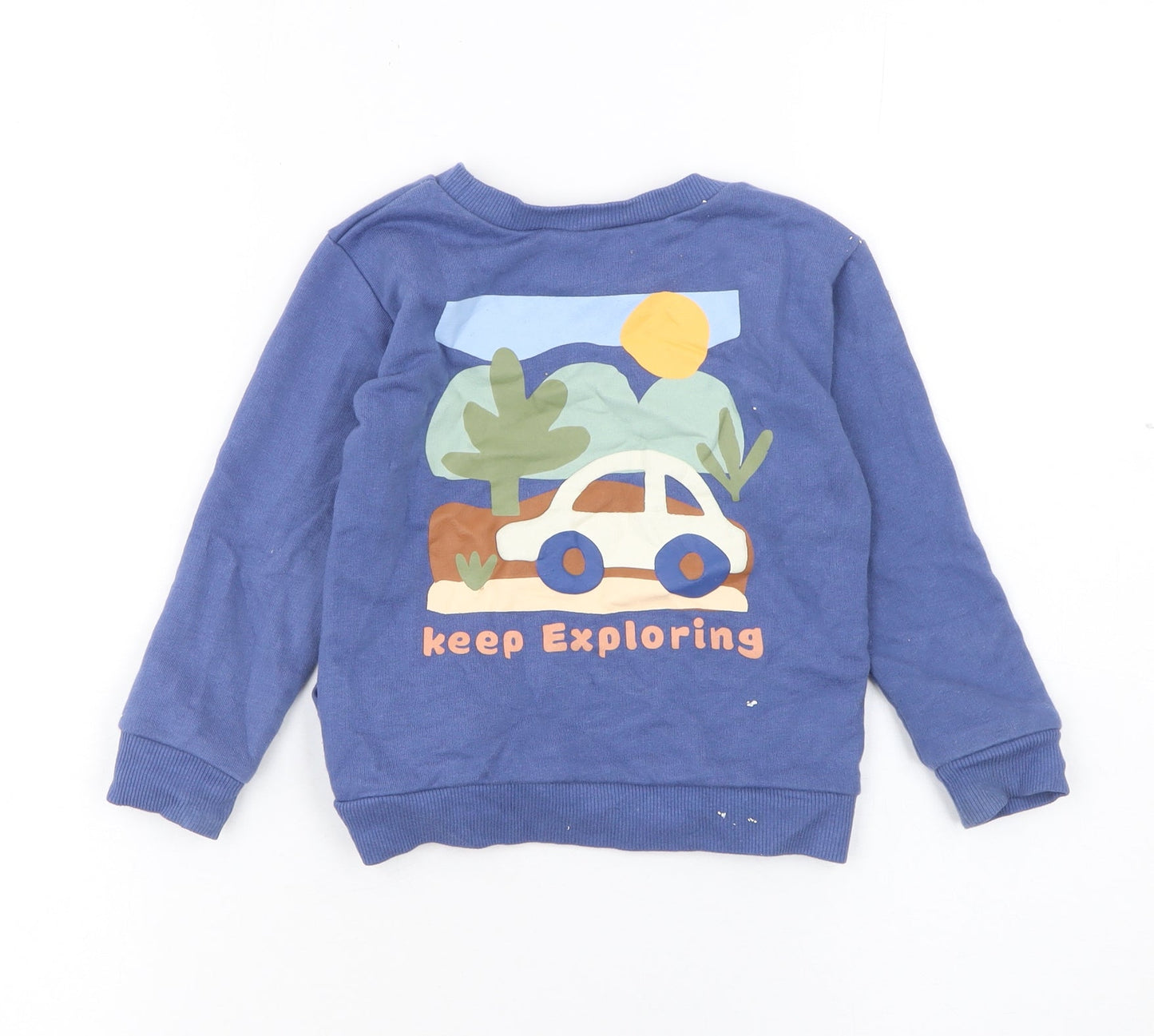 Dunnes Stores Blue 'Keep Exploring' Unisex Baby Pullover Jumper 18-24 Months
