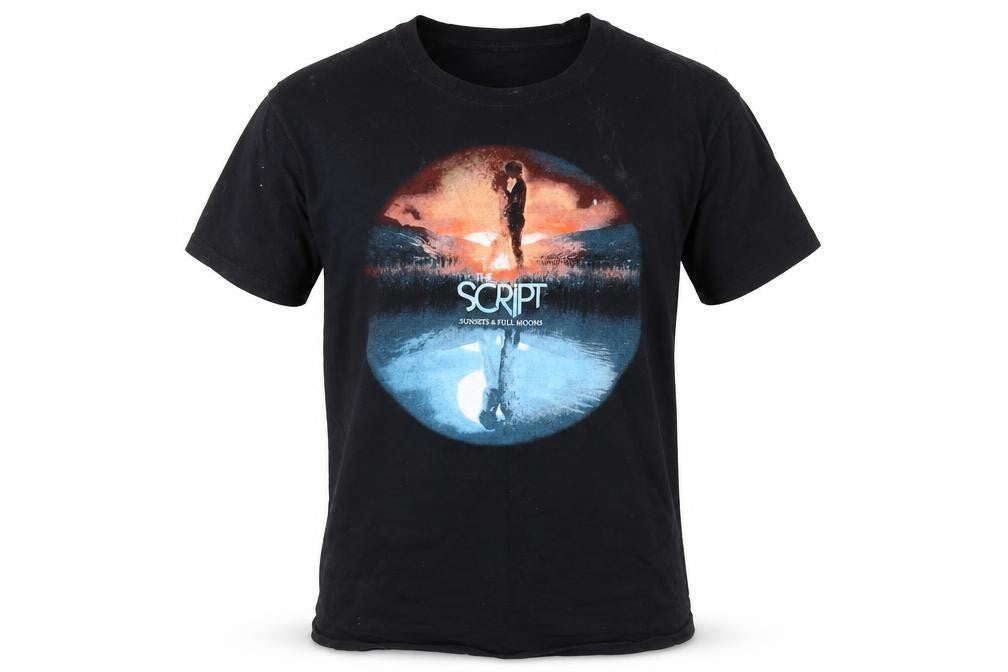 Fruit of the Loom Men’s Black The Script Band Tour Graphic T-Shirt Size M