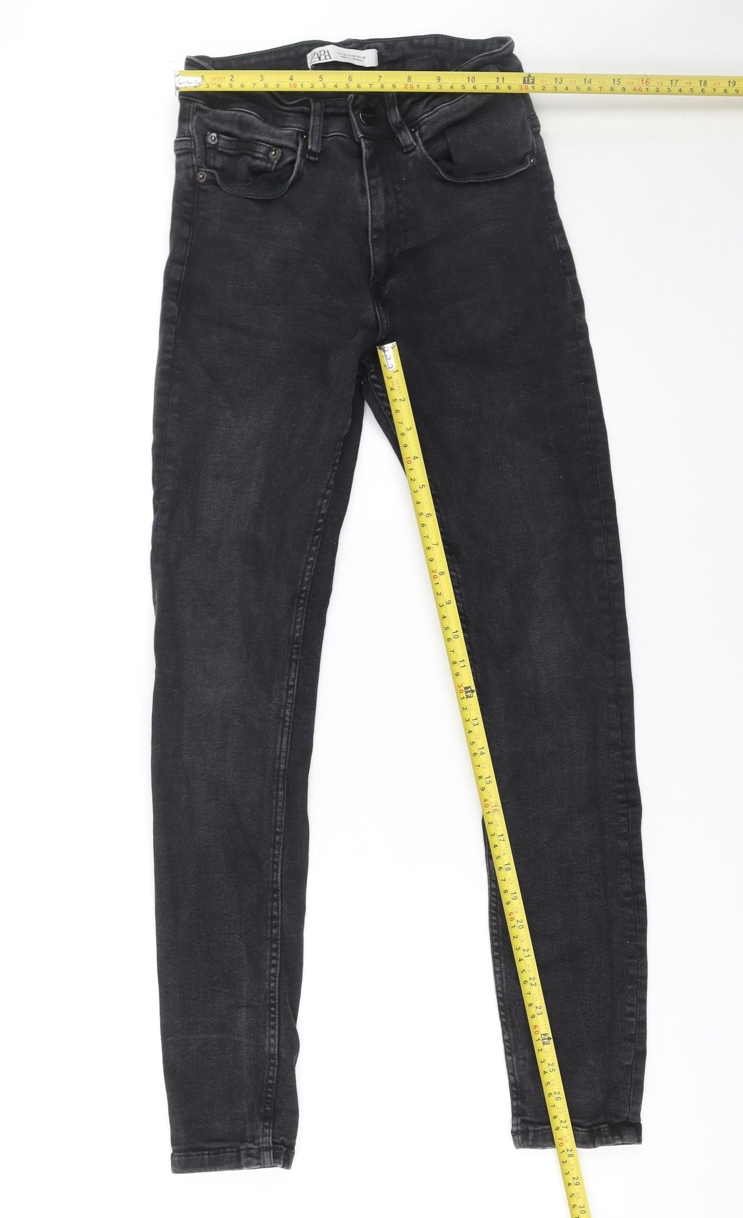 Zara Women Black Skinny High Rise Jeans Size 8