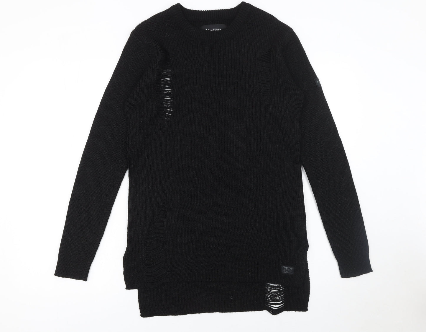 Firetrap Womens Black Crew Neck Long Sleeve Pullover Jumper Size S