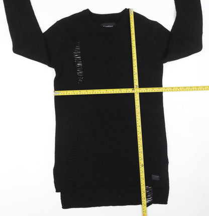 Firetrap Womens Black Crew Neck Long Sleeve Pullover Jumper Size S