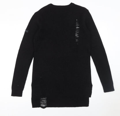 Firetrap Womens Black Crew Neck Long Sleeve Pullover Jumper Size S