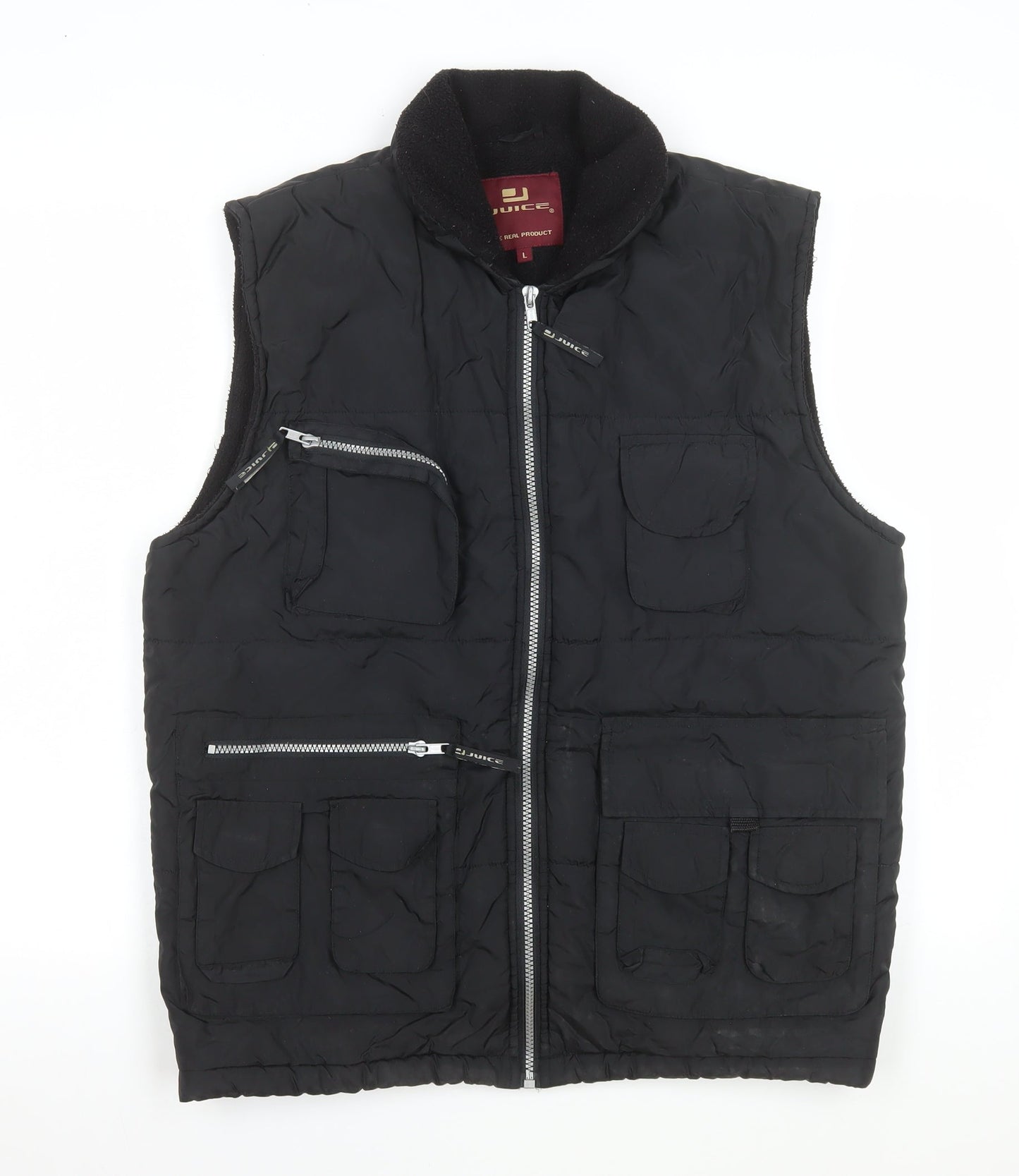 Juice Mens Black L Polyester Full Zip Bodywarmer Waistcoat