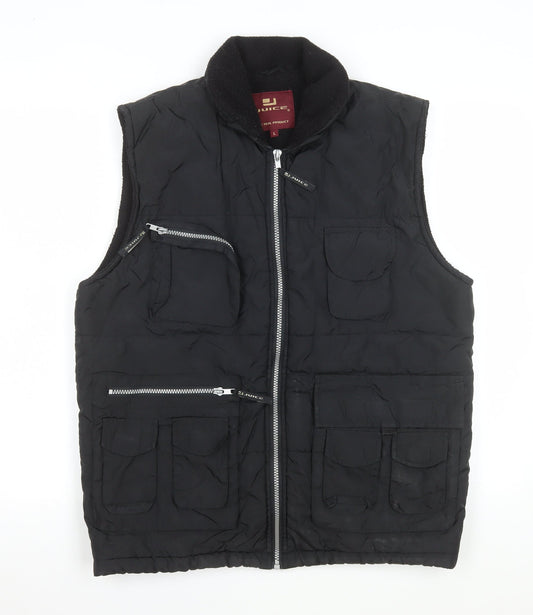 Juice Mens Black L Polyester Full Zip Bodywarmer Waistcoat