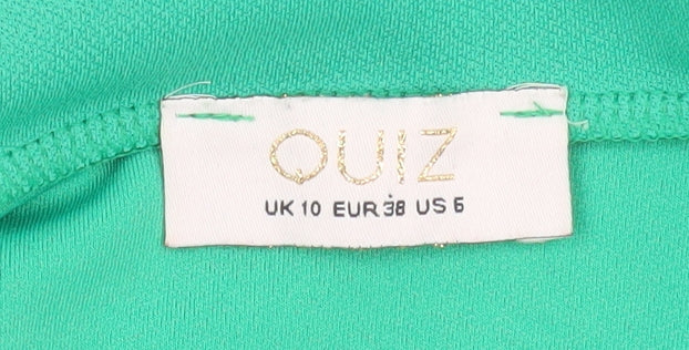 Quiz Women's Green Blazer UK 10 Single-Breasted Notch Lapel Jacket
