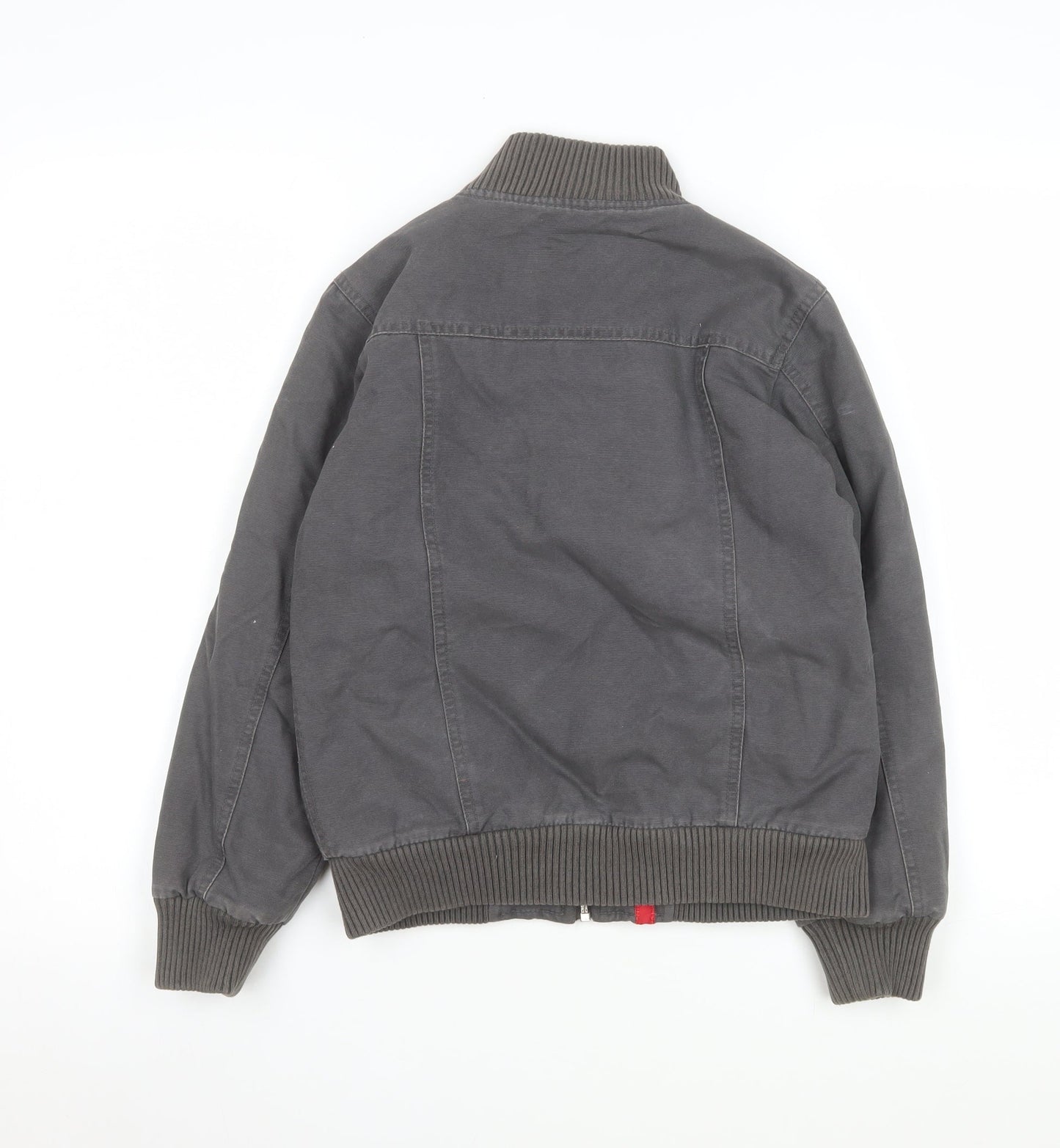 Diesel Girls Grey Bomber Jacket 7-8 Years Cotton Lined Zip Casual Coat