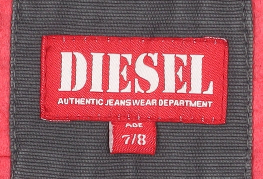 Diesel Girls Grey Bomber Jacket 7-8 Years Cotton Lined Zip Casual Coat