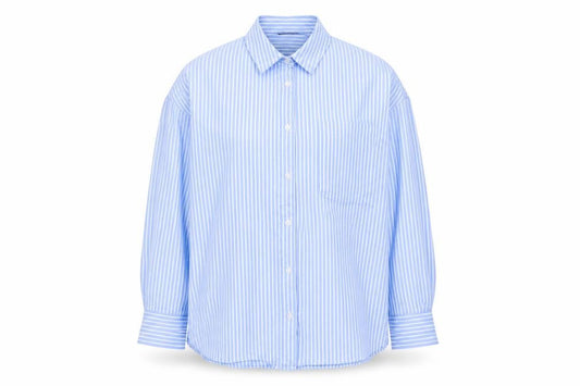 Dunnes Men's Blue Striped Cotton Long Sleeve Button-Up Shirt L