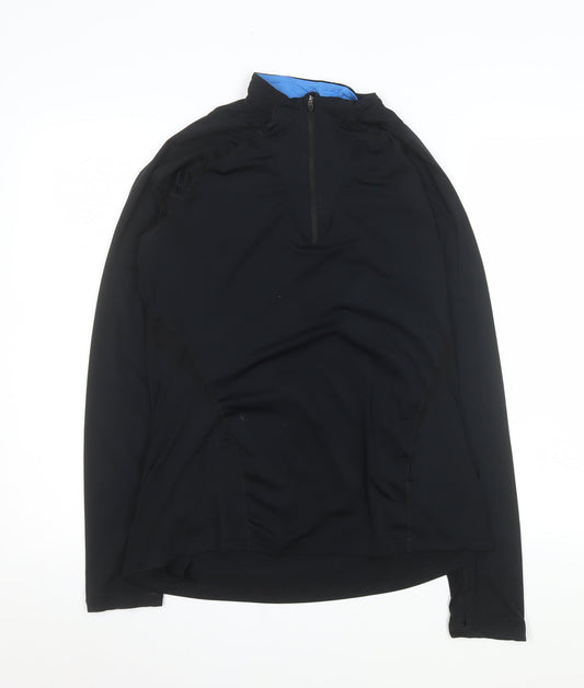 Asics Women's Black Long Sleeve 1/4 Zip Pullover Sweatshirt size S